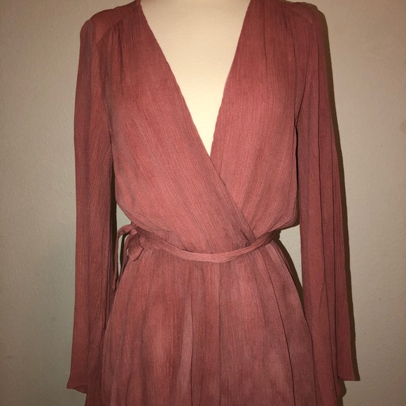 Lulus Dresses & Skirts - LULUS — PPLA PILAR RUSTY ROSE LONG SLEEVE ROMPER